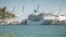 El crucero Adonia de la nueva línea de Carnival, Fathom, anclado en el puerto de la Terminal de Cruceros de Miami.