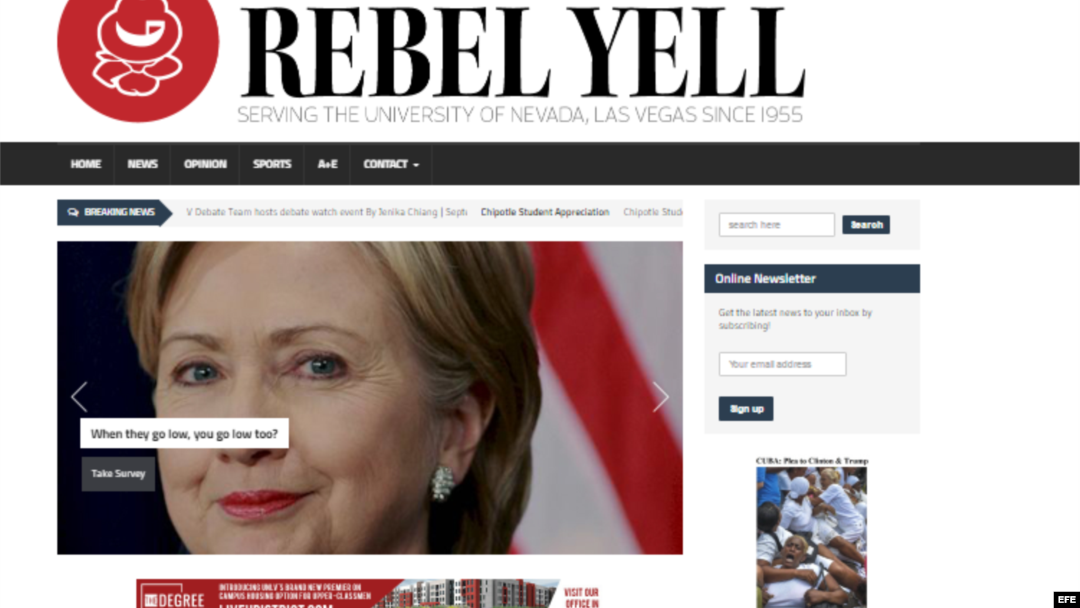El anuncio a la derecha, publicado como banner en la edición digital. 