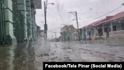 Lluvia en Consolación del Sur. (Facebook: Tele Pinar)