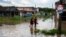 Inundaciones por lluvias de Idalia en Batabanó, Mayabeque. (Yamil LAGE/AFP)