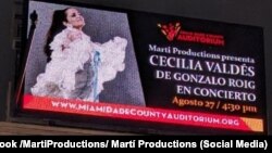 Cartel promocional de Cecilia Valdés de Gonzalo Roig en el Miami Dade County Auditorium.