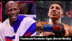 Yordenis Ugás contra Mario Barrios, el 30 de septiembre, en Las Vegas. (Facebook/Yordenis Ugas)