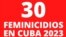 30 feminicidios registrados en Cuba en 2023. Imagen obtenida del Facebook de Alas Tensas. 