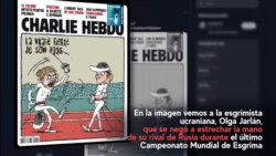 FALSO: La revista satírica Charlie Hebdo se burló de la esgrimista ucraniana, Olga Jarlán