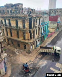 Vista de uno de los derrumbes ocurridos el 13 de diciembre en la capital cubana.