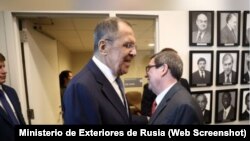 Lavrov y Rodríguez en el encuentro celebrado en Nueva York el 21 de septiembre de 2023.