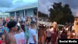 Protesta en Caimanera, Guantánamo, el sábado, 6 de mayo. (Capturas de pantalla de videos publicados en redes sociales).