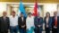 Los firmantes del convenio médico entre Cuba y Honduras.