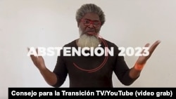 El activista Amaury Pacheco, en la campaña "Yo me abstengo". (Captura de video/Consejo para la Transición TV/YouTube)