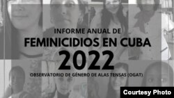 Cartel de presentación del informe anual de feminicidios en Cuba 2022 del Observatorio de Género Alas Tensas. Cortesía: Alas Tensas.