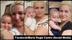 Imágenes de la presa política Lázara Karenia González Fernández y su bebé Lucas, en un cartel en redes sociales a favor de su libertad. 