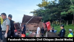 La escena del accidente. (Foto: Facebook Protección Civil Chiapas)