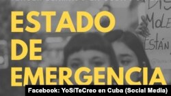 Imagen creada por la plataforma YoSíTeCreo en Cuba que declara "estado de emergencia" en la isla por violencia de género. Facebook: YoSíTeCreo en Cuba.