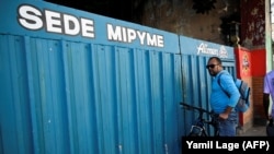 Sede de una empresa privada (mipyme) que comercializa alimentos en La Habana. (Yamil Lage/AFP)