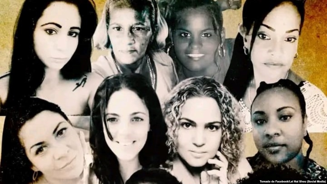 Parte de collage formado con rostros de presas políticas cubanas (Tomado de Facebook/Lei Nai Shou)