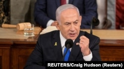 El primer ministro israelí, Benjamin Netanyahu, se dirige a una reunión conjunta del Congreso en el Capitolio de EEUU en Washington, EE.UU., el 24 de julio de 2024. REUTERS/Craig Hudson