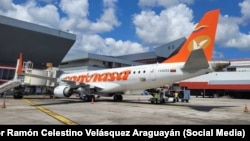 Un avión de Conviasa en La Habana / Imagen publicada por ministro del Transporte venezolano Ramón Celestino Velásquez Araguayán