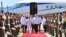 Miguel Díaz-Canel llega a Palenque, México, para cumbre migratoria convocada por López Obrador. 