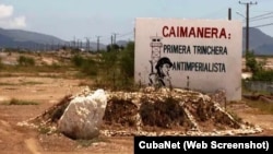 Un cartel de bienvenida a Caimanera. (Captura de pantalla/CubaNet/Archivo)