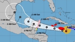 Cono de la posible trayectoria del huracán Beryl.Imagen: NHC (Web Screenshot)