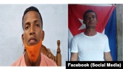 Los prisioneros políticos Dairon Duque de Estrada Aguilera, de Santiago de Cuba, y Ediyersy Santana, de Camagüey, de izquierda a derecha. La imagen de Yoandi Rodríguez, hijastro de Santana, no está disponible.