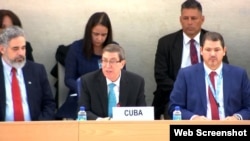Bruno Rodríguez habla en el Examen Periódico Universal de DDHH de Cuba en la ONU.
