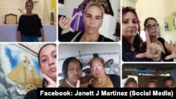 Familiares de presos políticos cubanos visten de negro como parte de la campaña Cuba de Luto. (Facebook: Janett J Martinez).