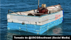 La embarcación en que los cubanos llegaron a los Cayos de Florida.