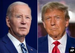 Combinación de fotos recientes del presidente Joe Biden (izquierda) y el exmandatario Donald Trump. (AP Foto)