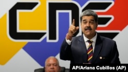 El presidente venezolano Nicolás Maduro en la sede del Consejo Nacional Electoral en Caracas, Venezuela, el jueves 20 de junio de 2024. (Foto AP/Ariana Cubillos)