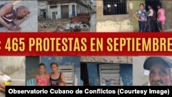 Protestas en septiembre en Cuba. (Observatorio Cubano de Conflictos)