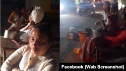 Mujeres protestan en Luyanó, La Habana, por mlas condiciones en albergue. (Captura de video/Facebook Jorge Armando Hechevarría Mendéz)