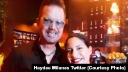 Los músicos cubanos Haydée Milanés y Willy Chirino el 5 de abril de 2023. (Twitter/Haydée Milanés).