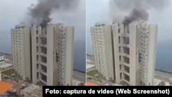 Incendio en edificio Girón, en La Habana