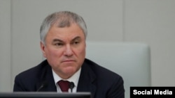 El Presidente de la Duma Estatal de la Asamblea Federal de la Federación de Rusia, Vyacheslav Volodin. 