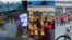 Combinación de capturas de videos de la protesta en Caimanera, filmada por varios pobladores del poblado guantanamero el 6 de mayo de 2023.