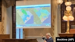  Legisladores de Carolina del Sur debaten la remodelación de los mapas de los distritos electorales del estado, en Columbia, Carolina del Sur, el 20 de enero de 2022. 