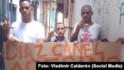 Activistas cubanos que se manifestaron febrero de 2023. 