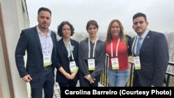 Delegación cubana en Vilna: Magdiel Jorge Castro, Liz Peláez, Carolina Barrero, Iliana Hernández y Félix Llerena (de izquierda a drecha)