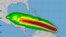 Proyecciones de viento, del 1 de julio al 6 de julio, del Centro Nacional de Huracanes de EEUU. El ojo del huracán permanece en la región al sur de Cuba, pero sus vientos afectarían a la isla. 