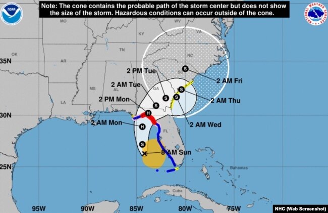 Movimiento de la tormenta tropical Debby