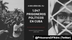 Informe de Prisoners Defenders. (Twitter/@PrisonersDFNdrs)