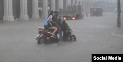 Calles inundadas debido a las intensas precipitaciones de este sábado, 22 de junio de 2024, en La Habana. (Foto: Facebook, Nelson Ricardo Sierra)
