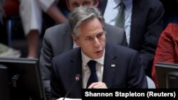 El secretario de Estado de EEUU, Antony Blinken, habla durante una reunión sobre el conflicto entre Israel y el grupo palestino Hamas en la sede de la ONU en Nueva York, el 24 de octubre de 2023.