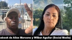 Wilber Aguilar y Ailex Marcano padres de presos políticos de las protestas del 11 de julio de 2021 en Cuba.
