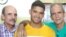 Jorge Fernández Era (der.) junto a su hijo Eduardito y su hermano Sergio. (Facebook)