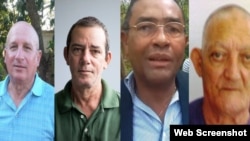 Los prisioneros políticos: Félix Navarro Rodríguez (69), Lázaro Yuri Valle Roca (61), Carlos Manuel Pupo Rodríguez (68 años de edad) y Miguel Díaz Bauza (80).