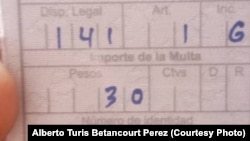 Multa de 30 pesos impuesta al activista Alberto Turis Betancourt
