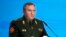 Viktor Jrenin pronuncia su discurso en el Foro Militar Internacional Ejército-2023 en el Parque Patriot cerca de Moscú, Rusia, el martes 15 de agosto de 2023.  (AP/Alexander Zemlianichenko, File)