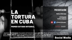 Cartel de Prisoners Defenders del Primer Estudio Integral de la Tortura en Cuba. Foto tomada de Twitter/Prisoners Defenders.